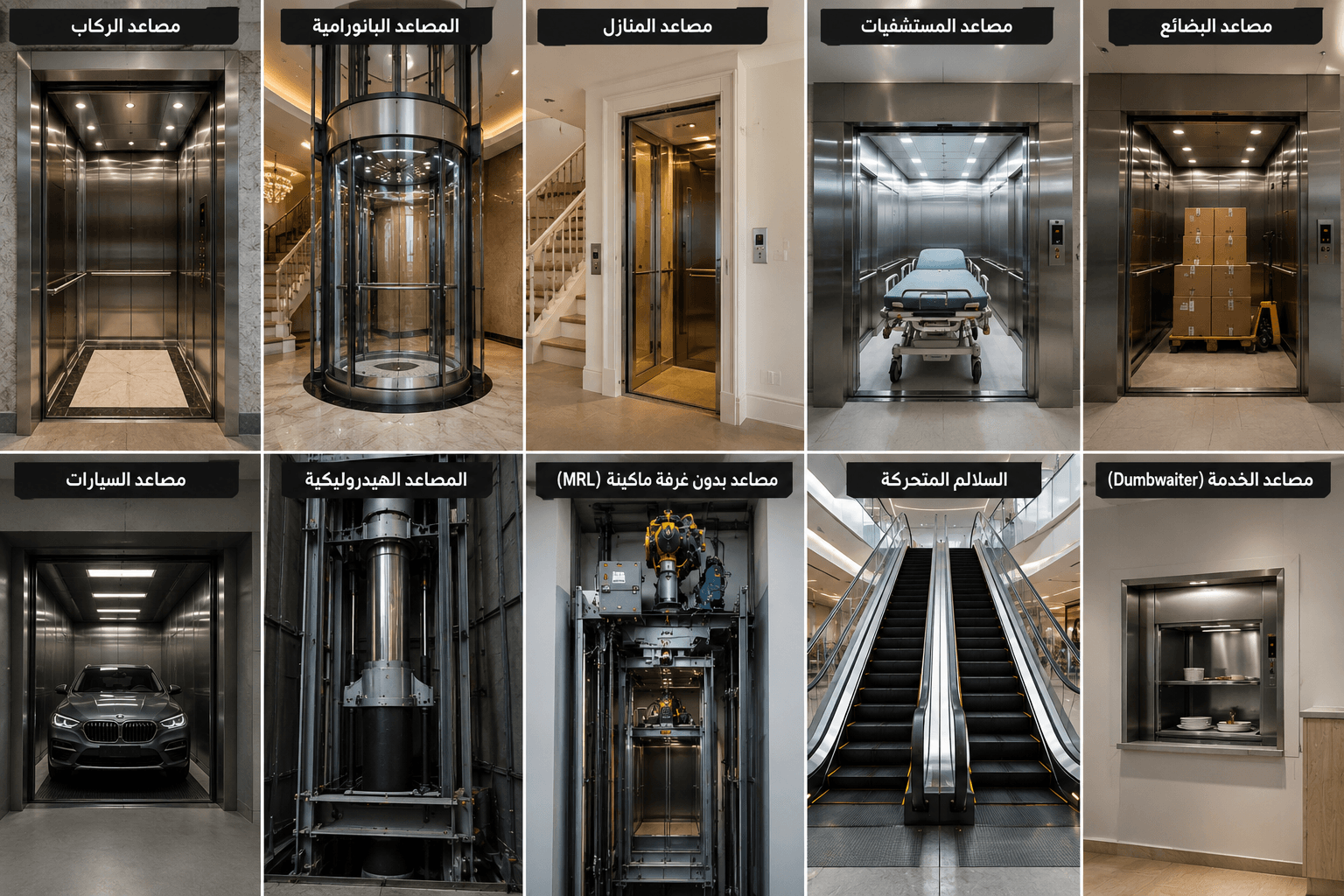أنواع المصاعد